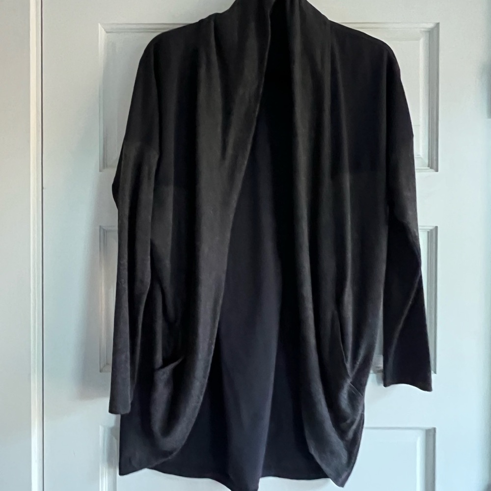 Black Open Front Cardigan